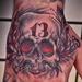Tattoos - Black and Red Lucky 13 Skull on Hand - 58149